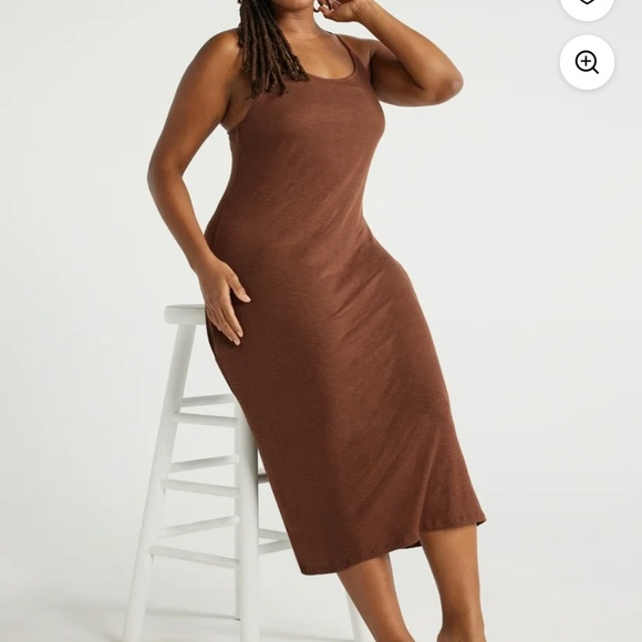 Joyspun Brown Midi Ribbed Knit Sleep Chemise Size Medium NWT - Picture 4 of 6